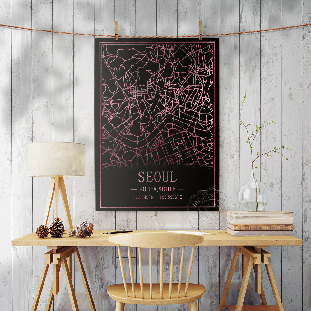 Seoul Korea South Map Art Post - South Korea Lifestyle review and price