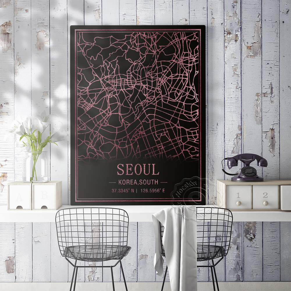 Seoul Korea South Map Art Post - South Korea Lifestyle review and price