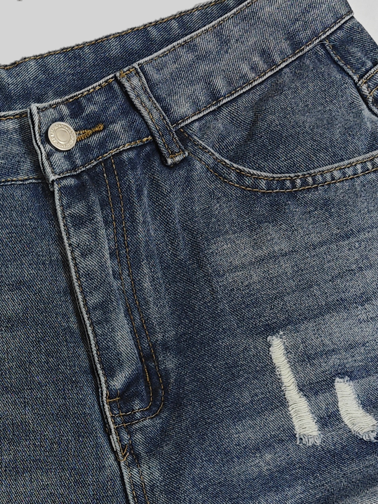 Light Blue Denim Shorts Men's  - Korean Lifestyle review and price